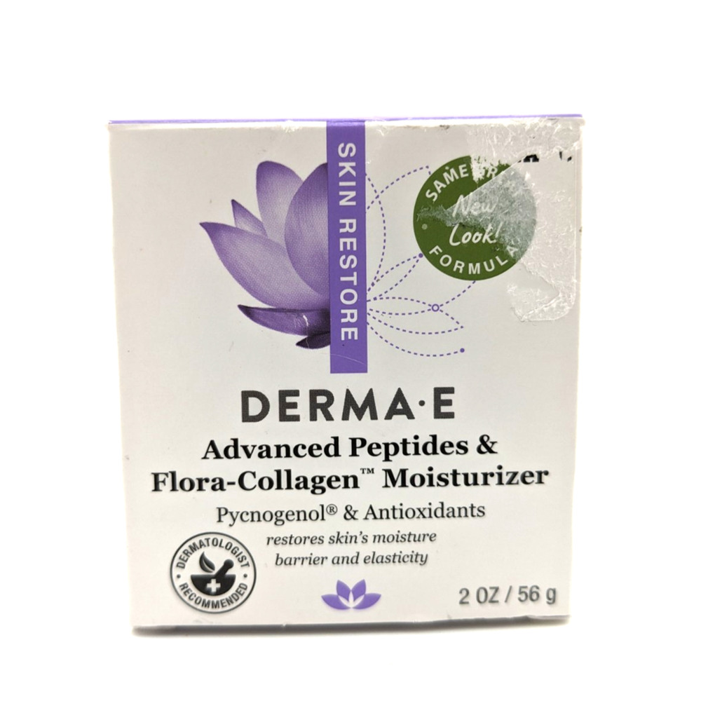 DERMA E Skin Restore Advanced Peptides & Flora-Collagen Moisturizer - 2 oz NEW